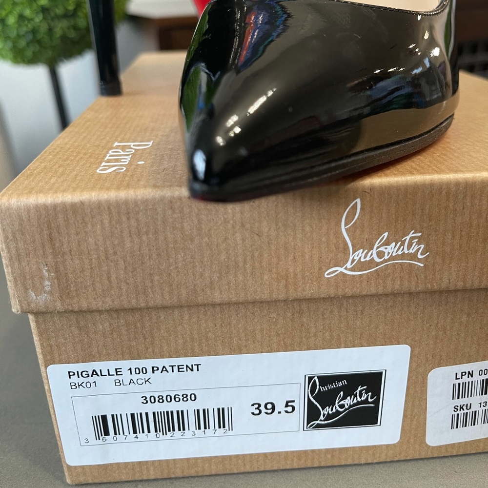 Christian Louboutin Pigalle 100 Black Pat Leather